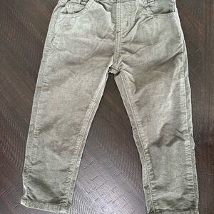 Kids Olive Green Corduroy Toddler Pants